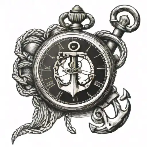 Pocket Watch Tied To An Anchor