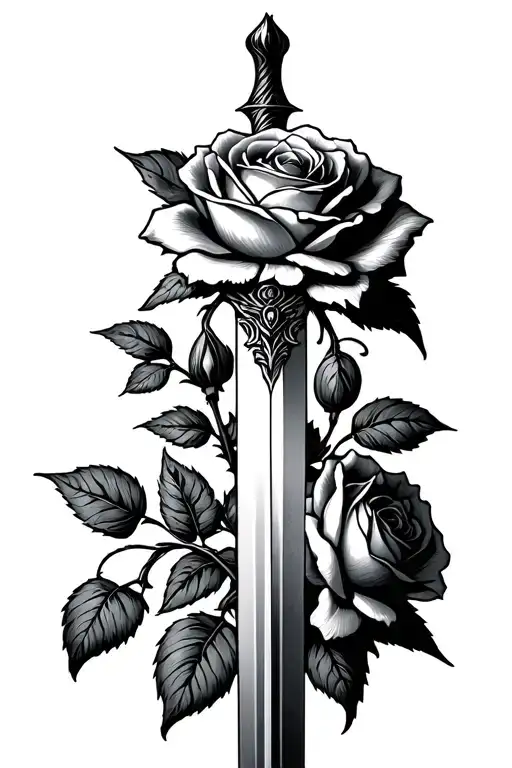 Sword Roses Growing Together