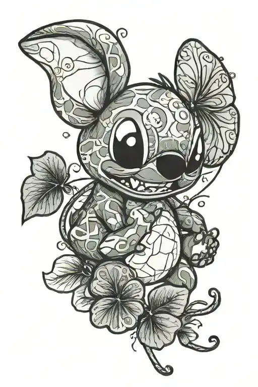 Stitch Eating A Four Leaf Clover