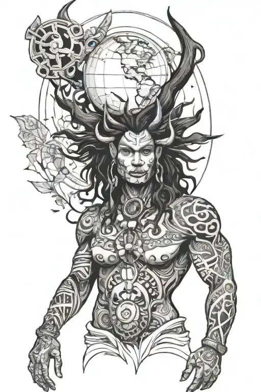 World Atlas Indigenous Woman Demonic Man