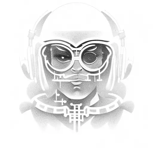 Engineer And A Musician Mixed Portrait Small Tattoofor Men