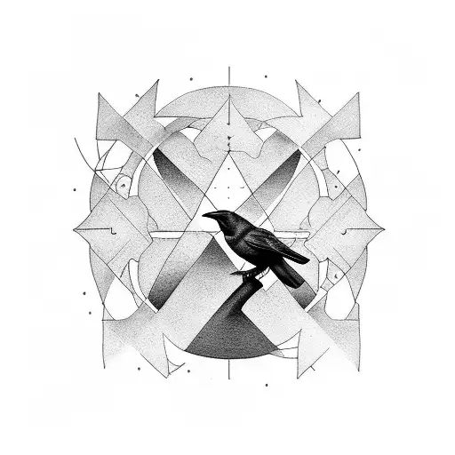 A Crow Sitting On A Cross