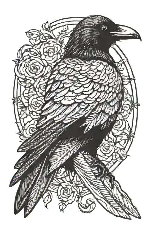 Crow With One Wing Spread