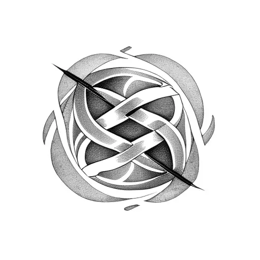 Letter V Infused In Infinity Symbol With Yinyang