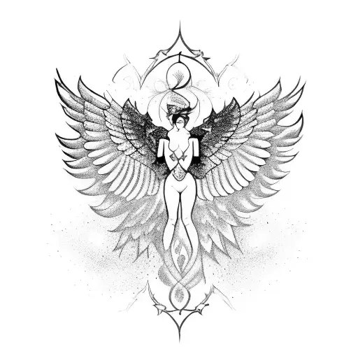 A Fallen Angel With Wings Made Of Stained Glass