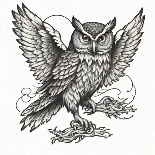 Badass Owl With Wings