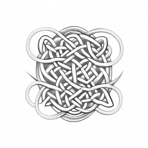 Tech Tattoo With A Celtic Heart Knot Made Out Of Rope