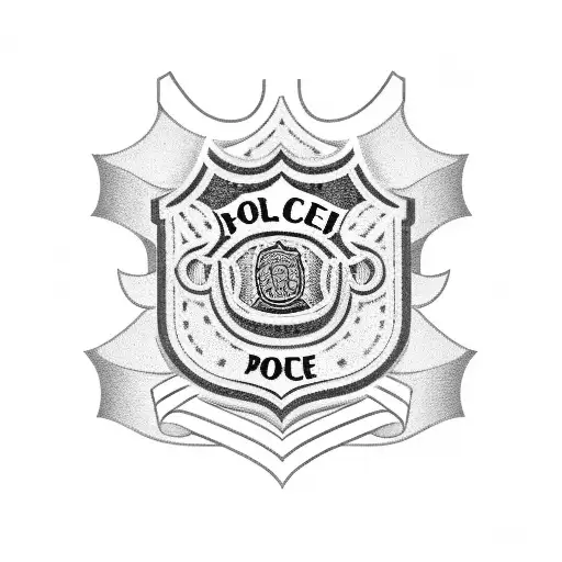 Police Badge With Barbells Incorporated