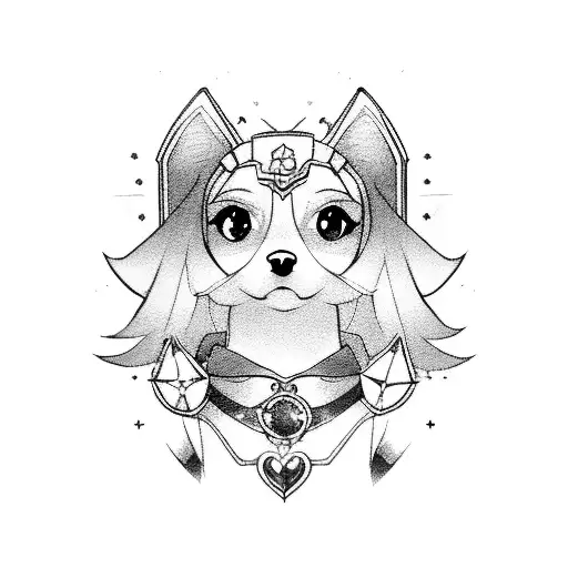 A Magical Girl Anime Character With A Dog Companion