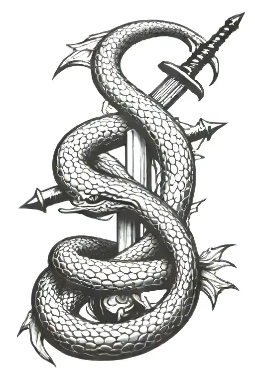Ouroboros Snake And Sword