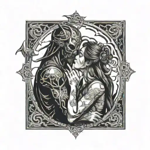 Diablo And Girl Kissing Each Other