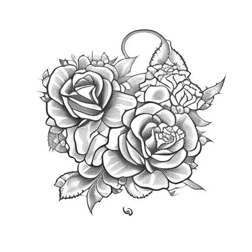 Snake With Carnations And Monarch Butterfly