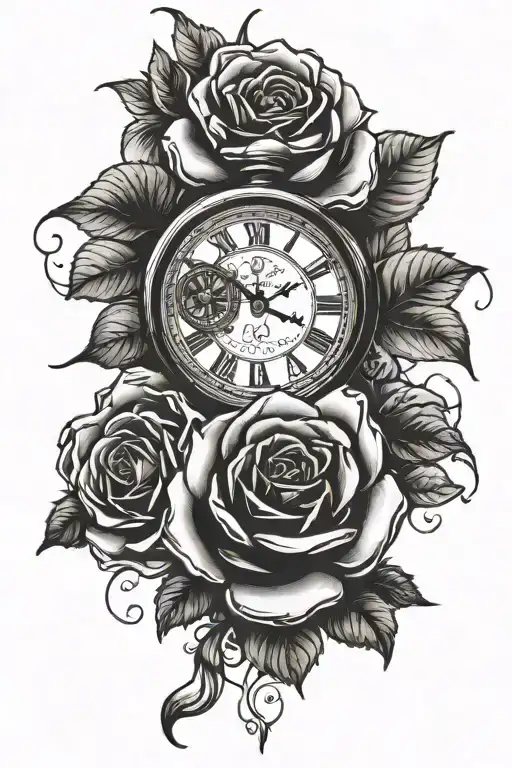 Roses With A Clock
