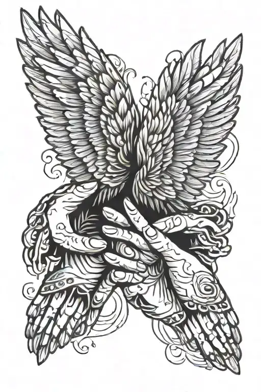 Bird Wing Hands Holding