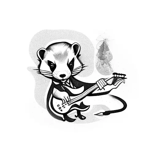 A Ferret Playing A Bass Guitar