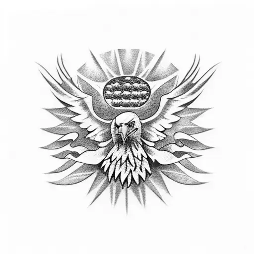 Bald Eagle Rose Flag