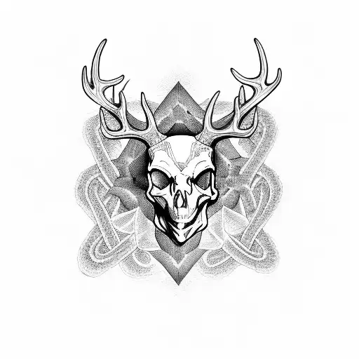 Deerskull With Snake