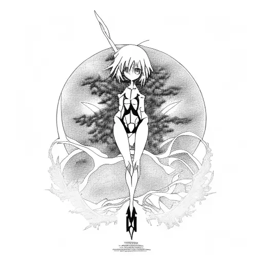 Evangelion Theme With Angels And Rei Ayanami And The Tree Of Life