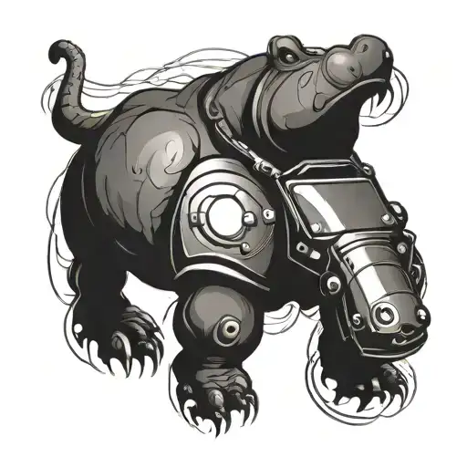 A Gaming Controller Morphing Into A Hippo Silhouette