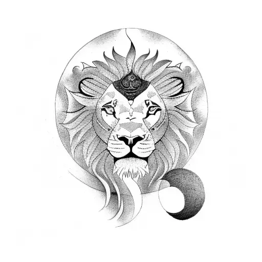 A Yin And Yang Symbol With A Delicate Balance Between A Lion And A Lamb