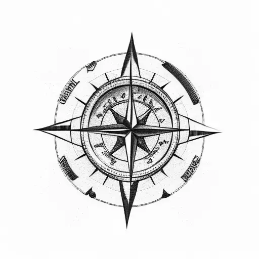 A Compass With A World Map Background