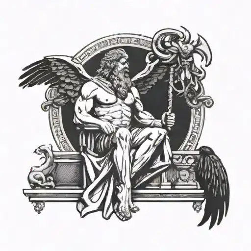 Zeus Mount Olympus Gods With Crow Sitting