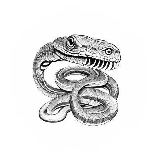 Snake With Ribs Showing
