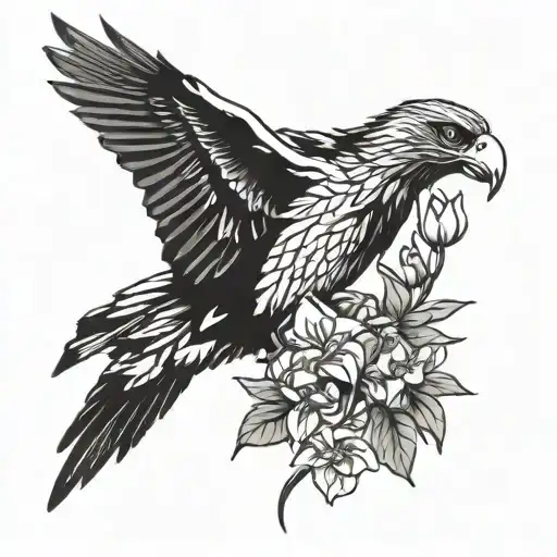 Eagle And Lily Of The Valley And Hawthorn