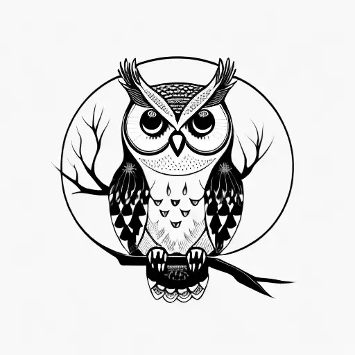 Owl On Branch