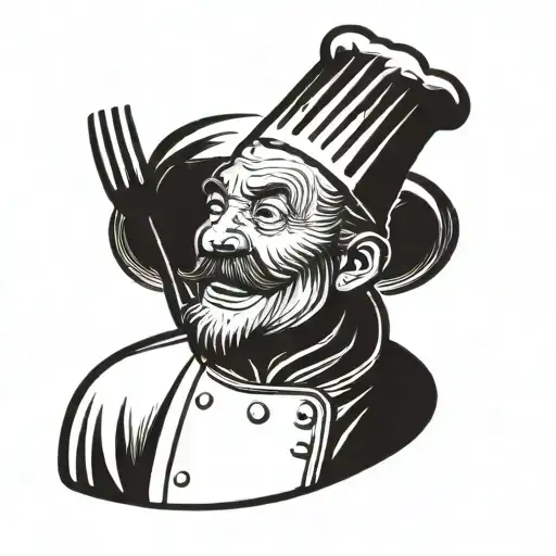 Chef Woodcut
