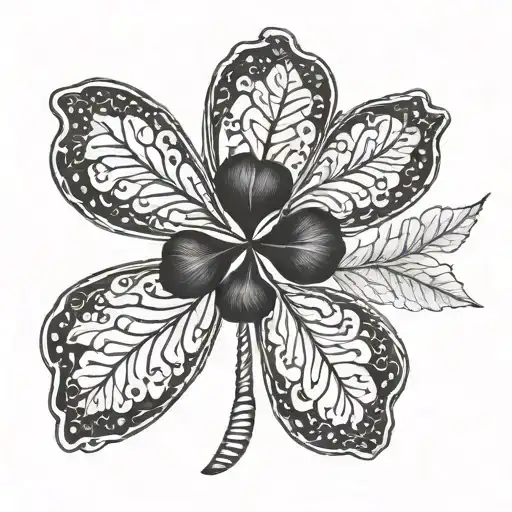 Four Leaf Clover In Nature Scene