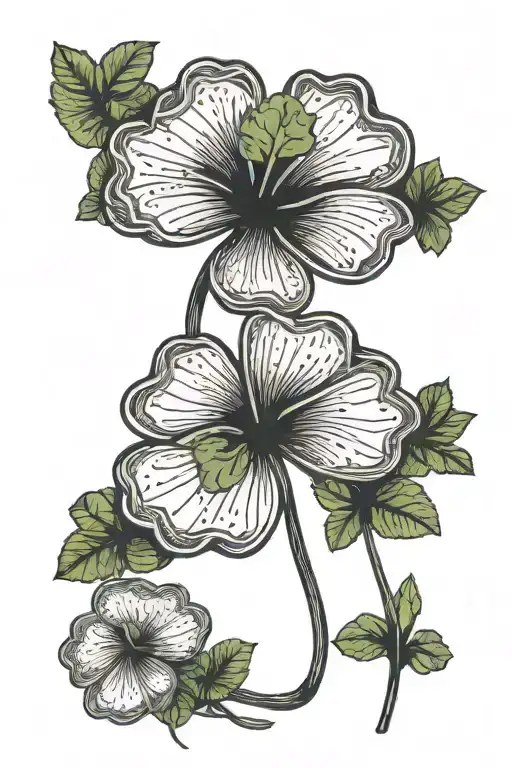 Four Leaf Clover In Nature Scene