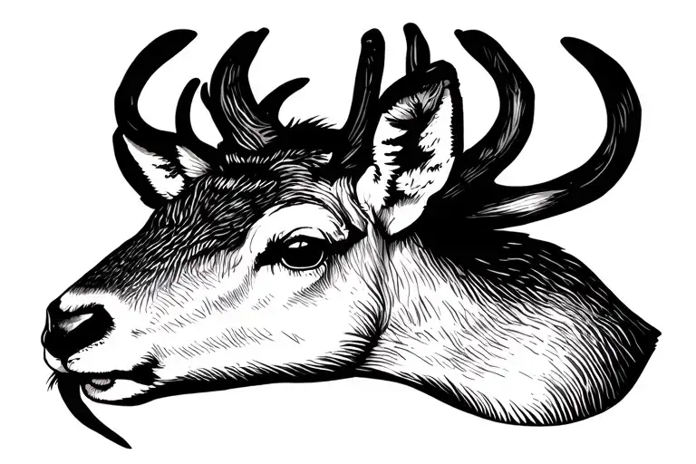 Sad Looking Deer Full Body