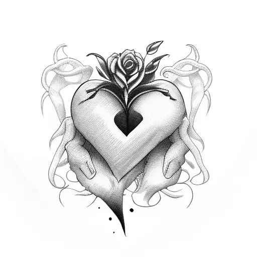 Female Hand Holding Bleeding Heart