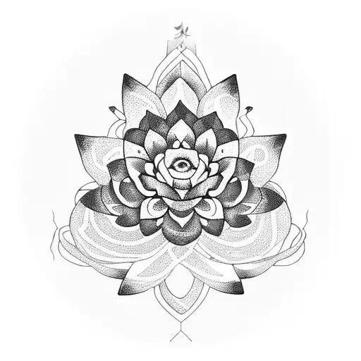 A Serene Meditating Snake Spiderweb Surrounded By Delicate Lotus Flowers