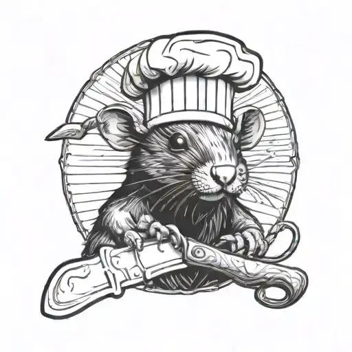 Chef Hat Rat And Knife
