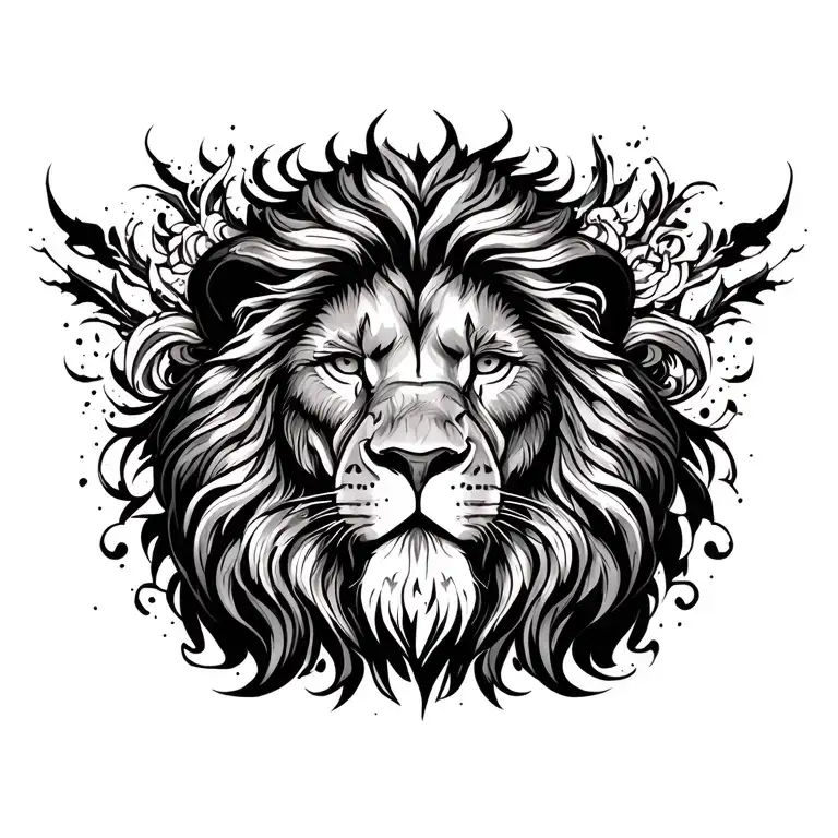 Male Lion Surrounded