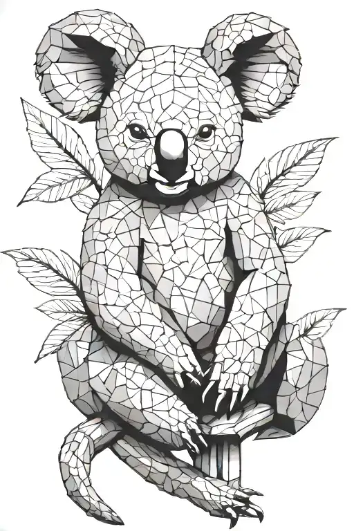 Koala With Baby Koala On Its Back Constructed Out Of Building Blocks