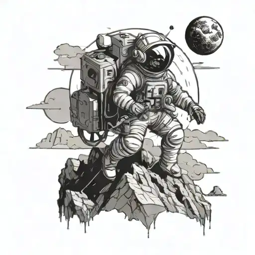 An Astronaut Exploring A Mysterious Planet With Ancient Ruins Being Uncovered