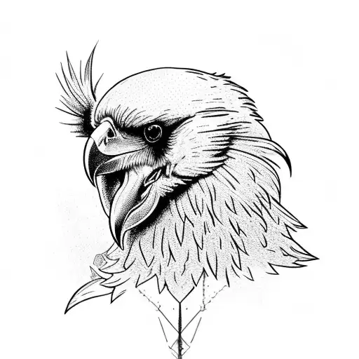 An Intricately Designed Raven Perched On A Skull