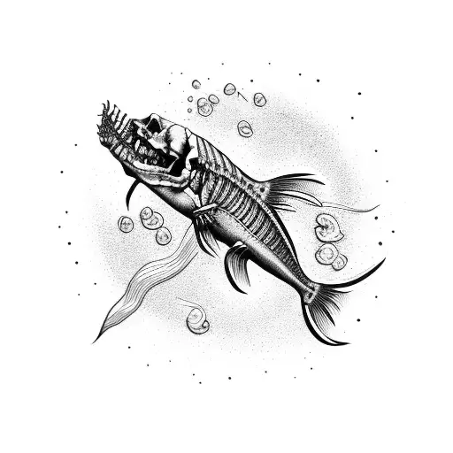 Funky Dead Fish Skeleton