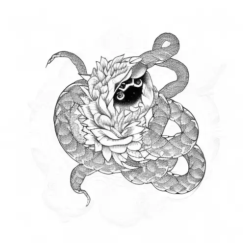 Moon Snake Peony Geometry