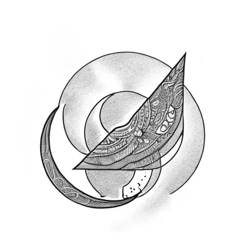 Female Hand Hanging Crescent Moon In Sky