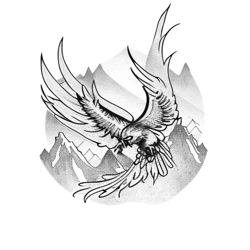 Phoenix In Mountains