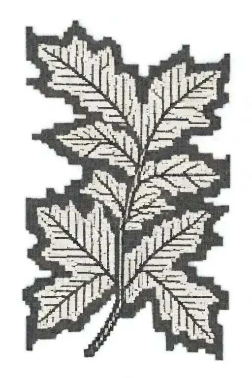 Cross Stitch Oak Leaf