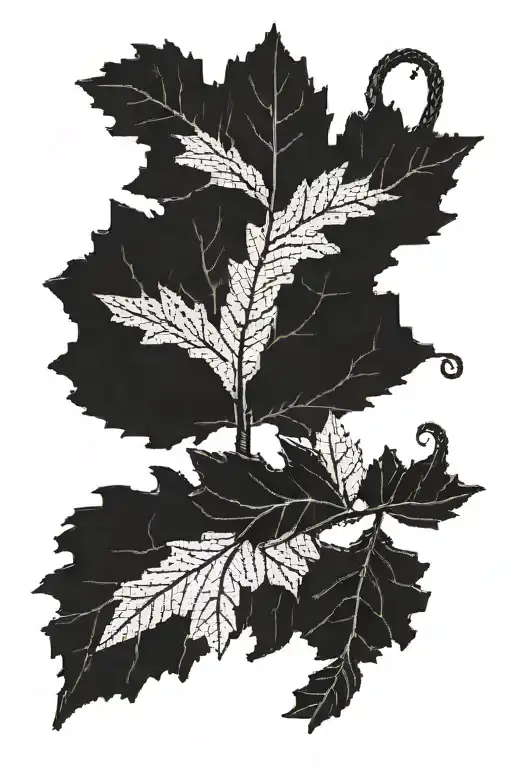 Cross Stitch Oak Leaf