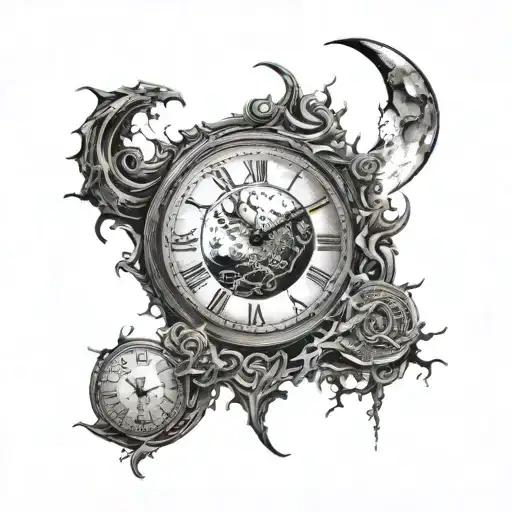 A Moon With A Clock That Reminds Me That I Will Die One Day In A More Gothic And Obscure Way