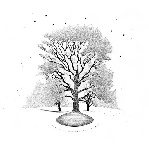 Footprints On A Tree Sided Road