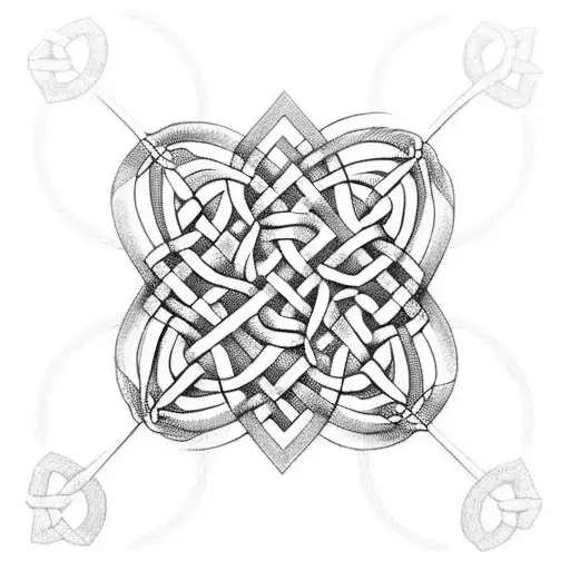 A Celtic Knotwork Design Incorporating Symbols Of Family And Fatherhood