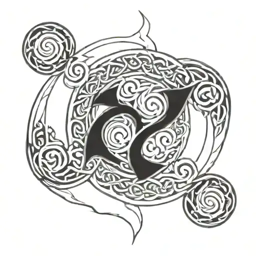 Oroborous With Celtic Spiral